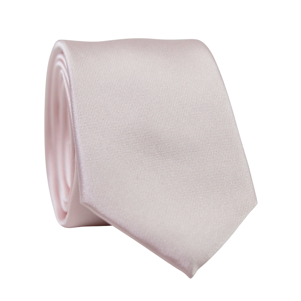 DAZI Blush Solid Polyester Satin Tie