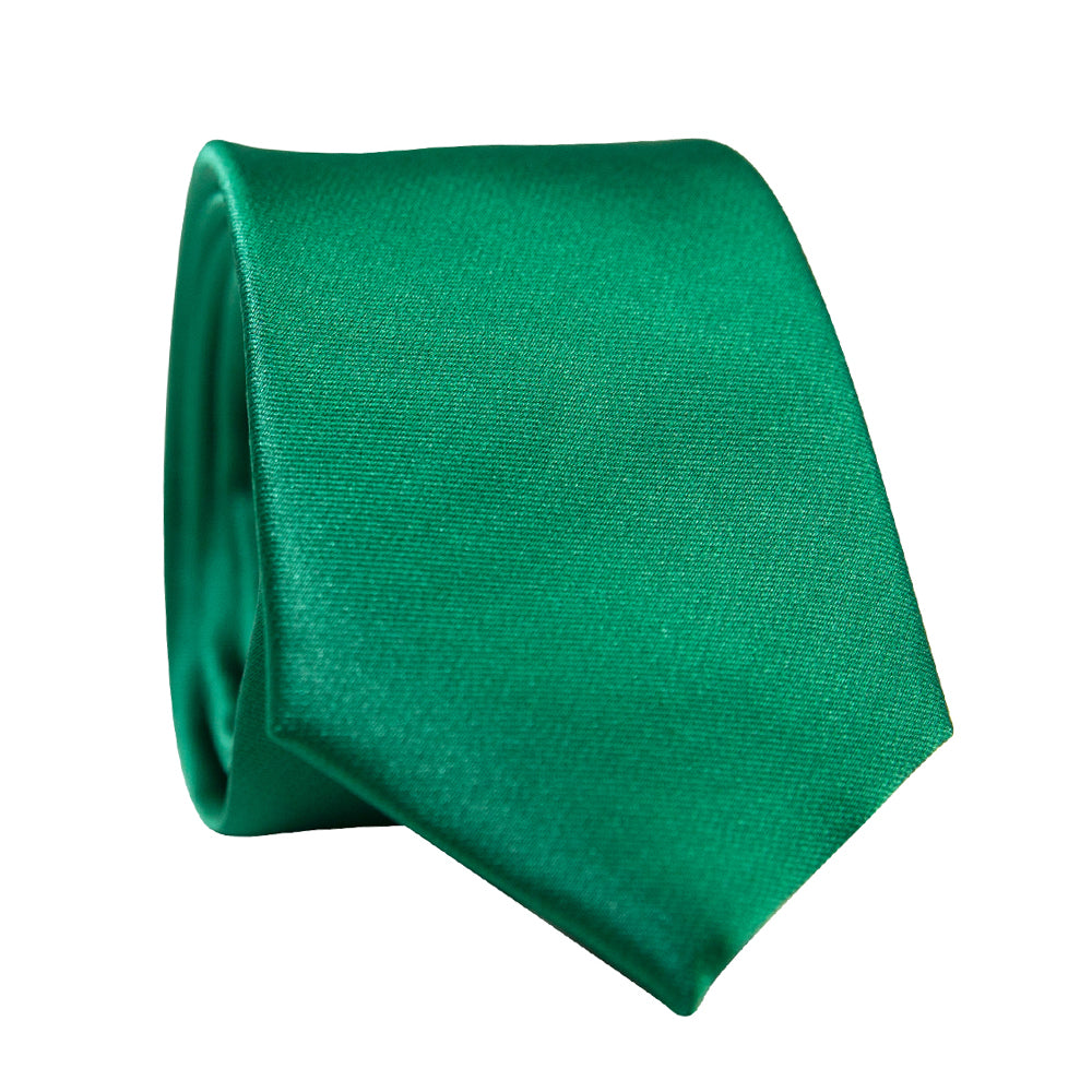 DAZI Emerald Solid Polyester Satin Tie