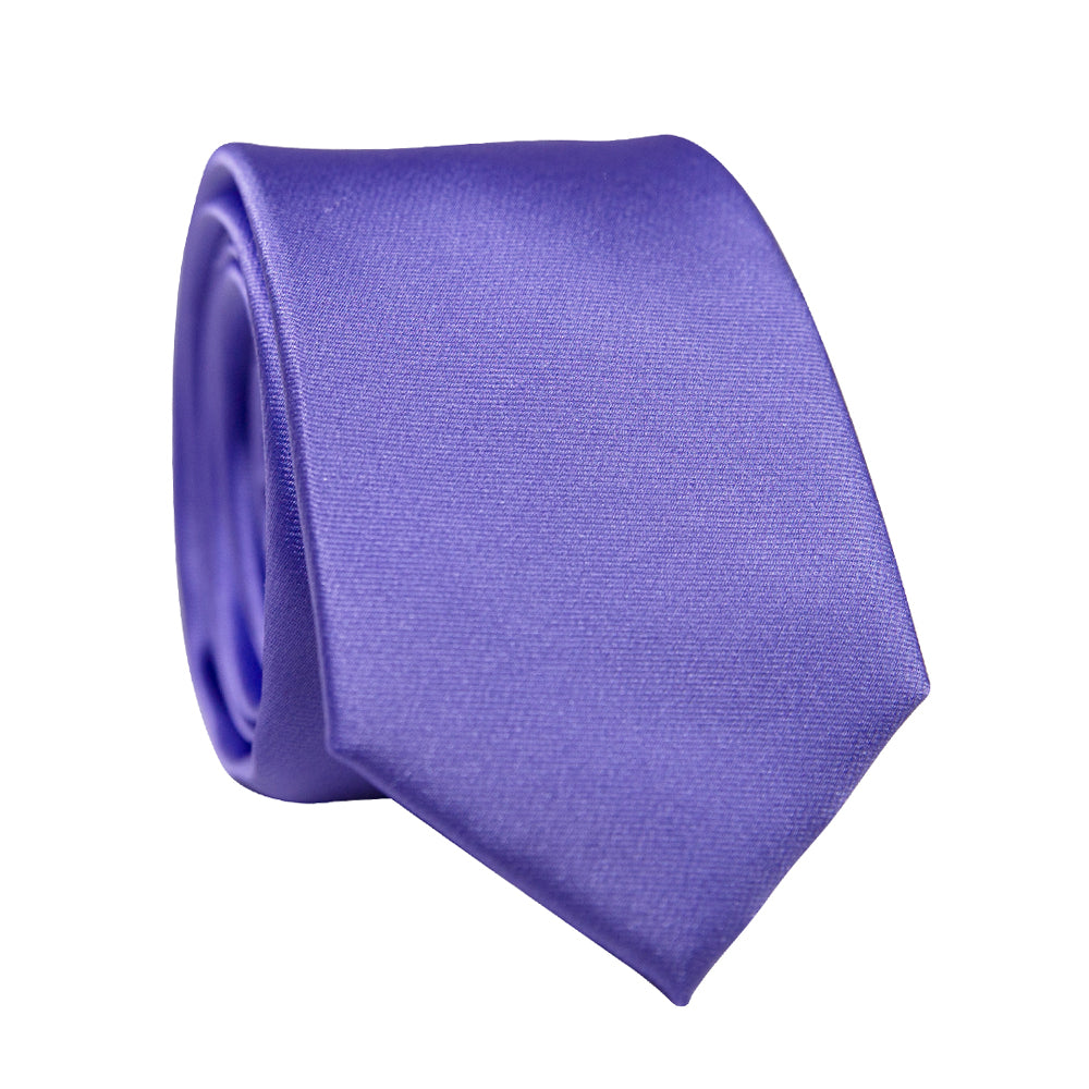 DAZI Lavender Solid Polyester Satin Tie