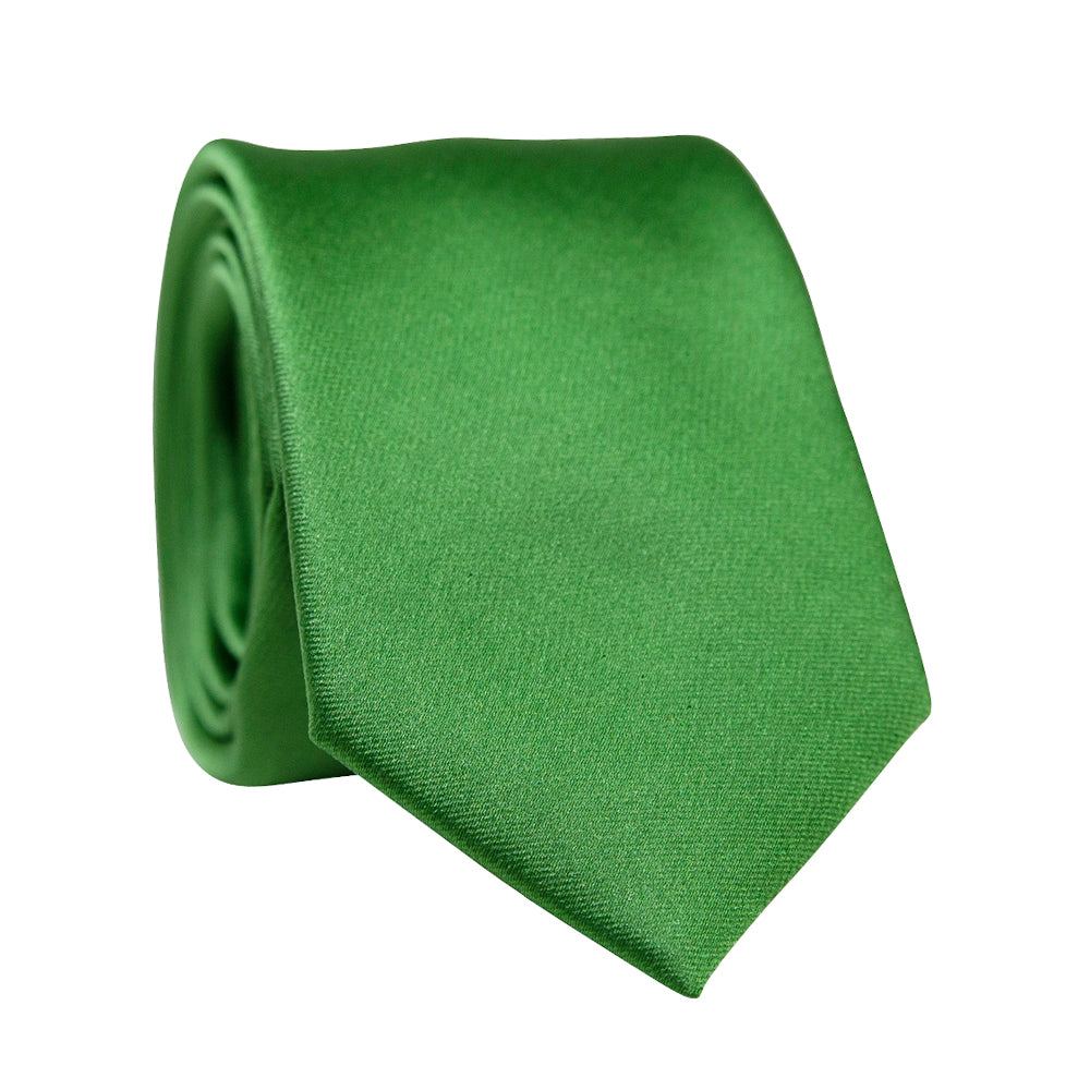 DAZI Olive Solid Polyester Satin Tie
