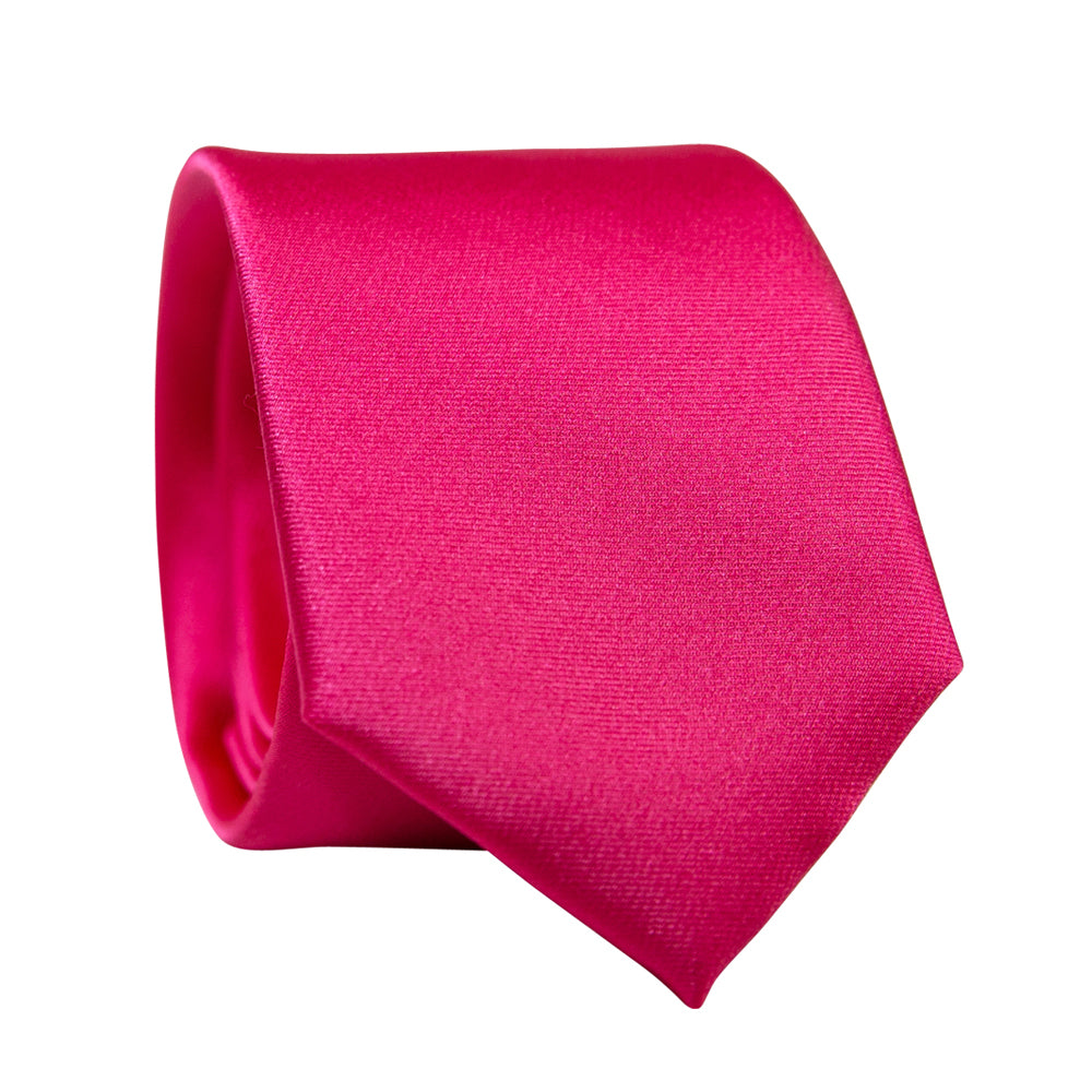 DAZI Pink Solid Polyester Satin Tie