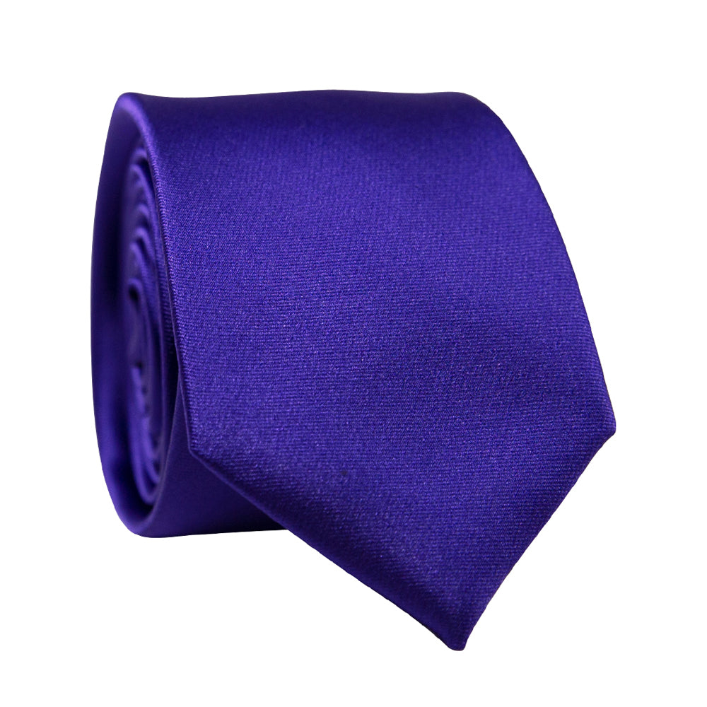 DAZI Purple Solid Polyester Satin Tie