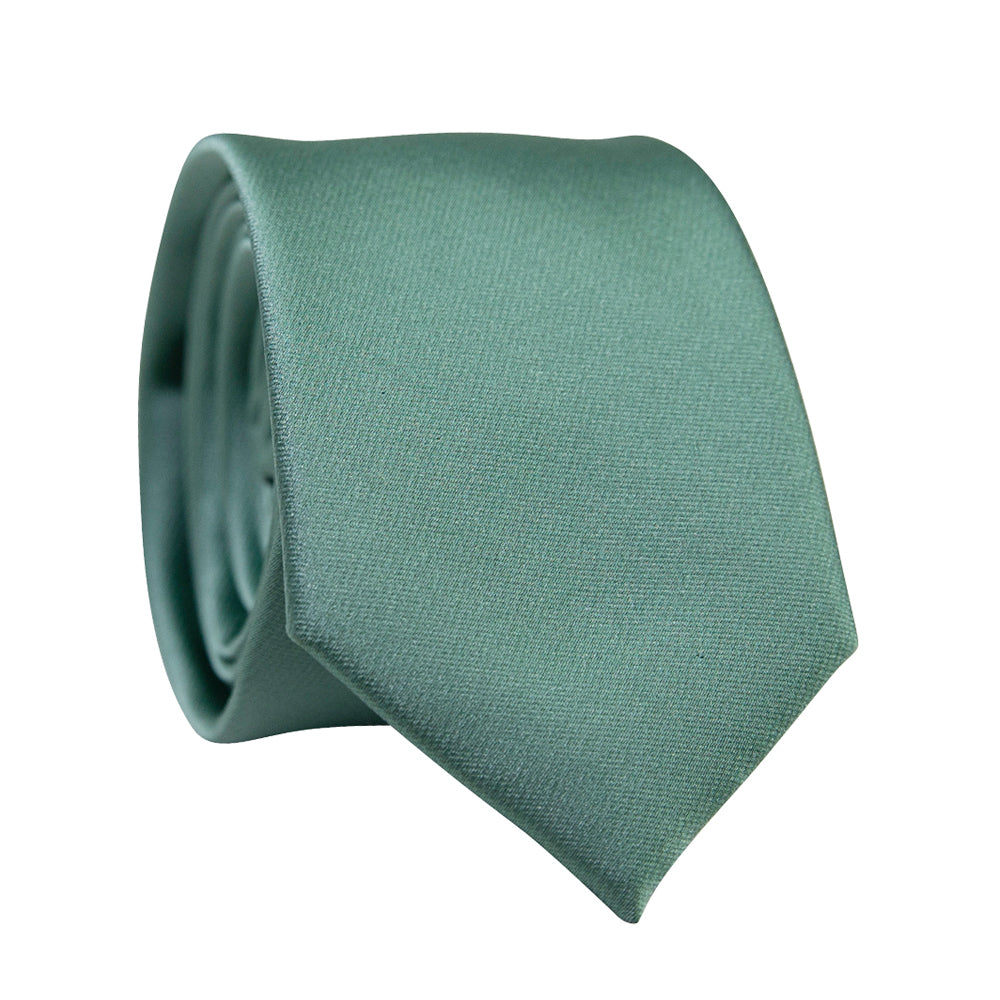 DAZI Sage Solid Polyester Satin Tie