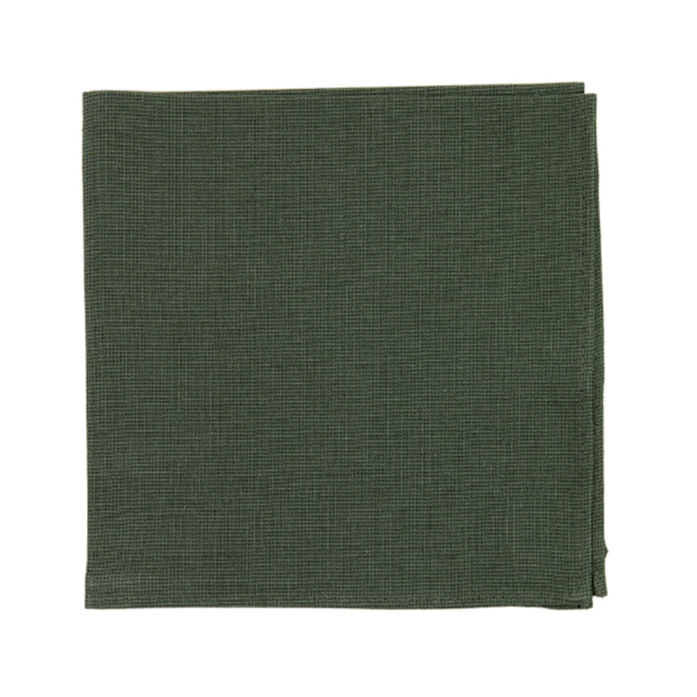 Jungle Pocket Square. Solid green textured fabric.