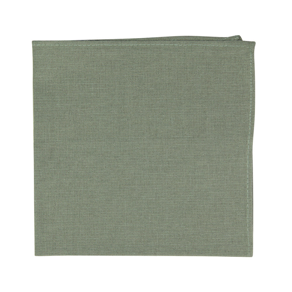 Light Sage Pocket Square. Solid light sage green textured fabric.