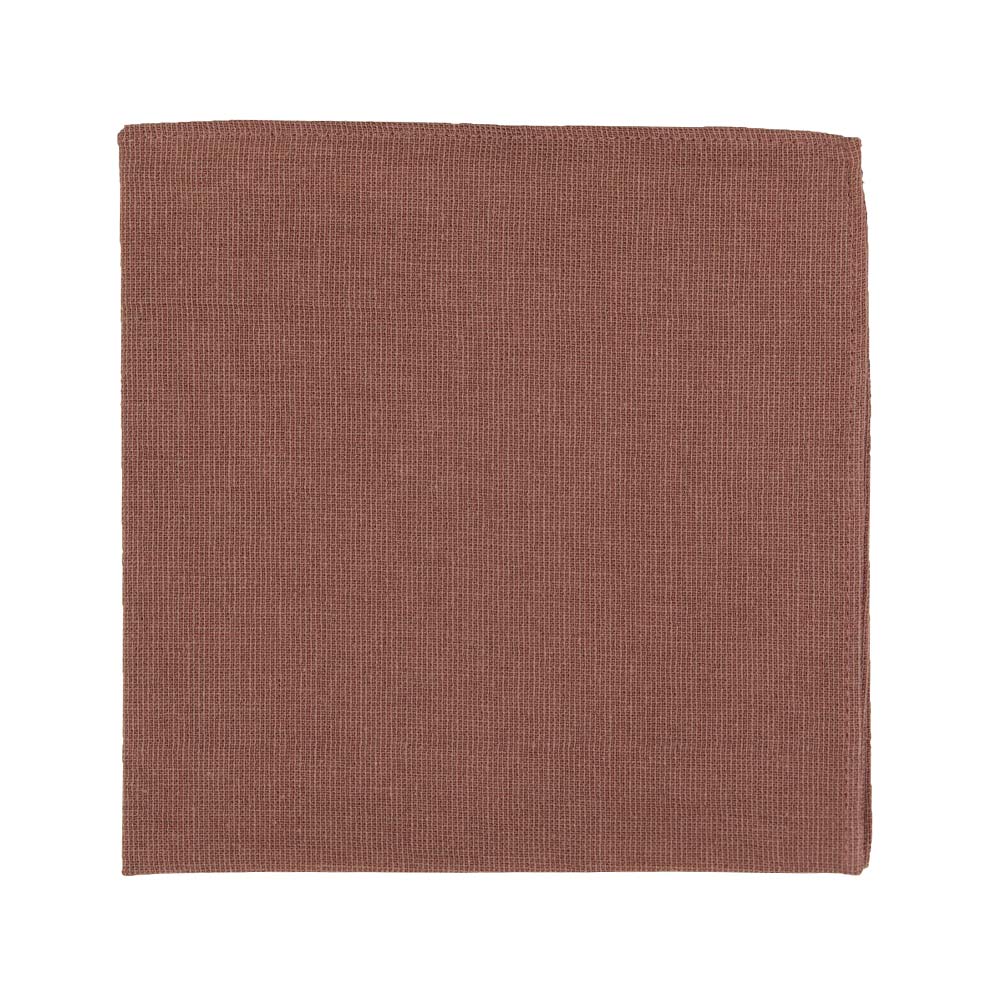 Sedona Pocket Square. Solid light faded red textured fabric.