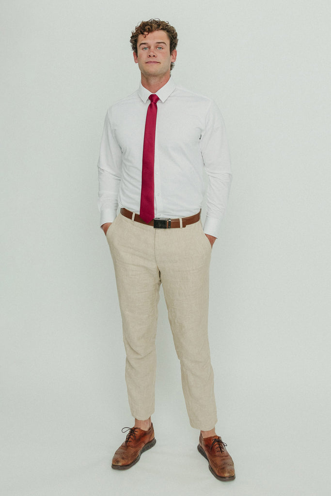 Solid Burgundy Satin Tie