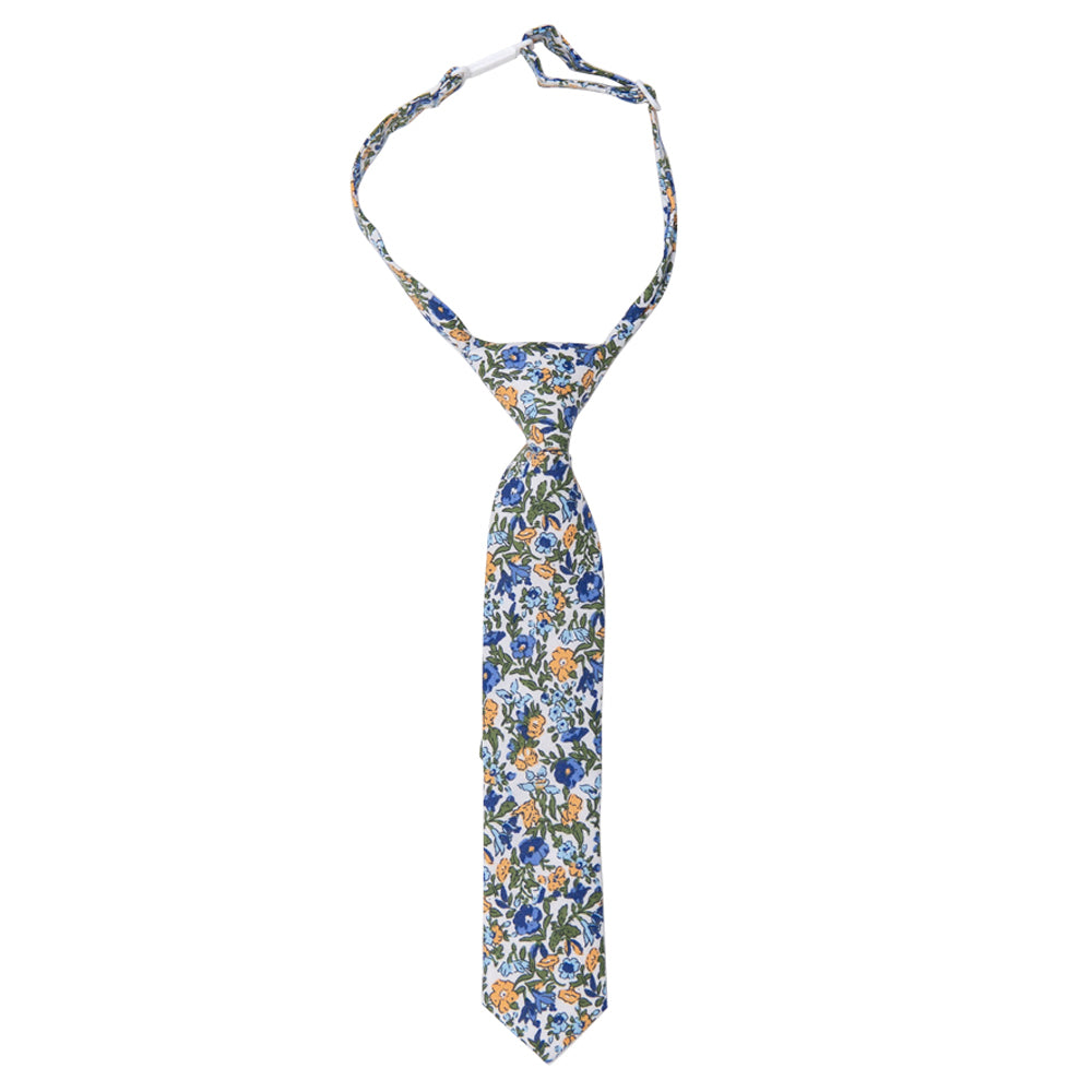 DAZI Alpine Blum Boys Tie. Pre-Tied Necktie on adjustable neck strap with clasp.