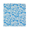 Blue Daisy Pocket Square. Light cream background with big blue daisy flowers.