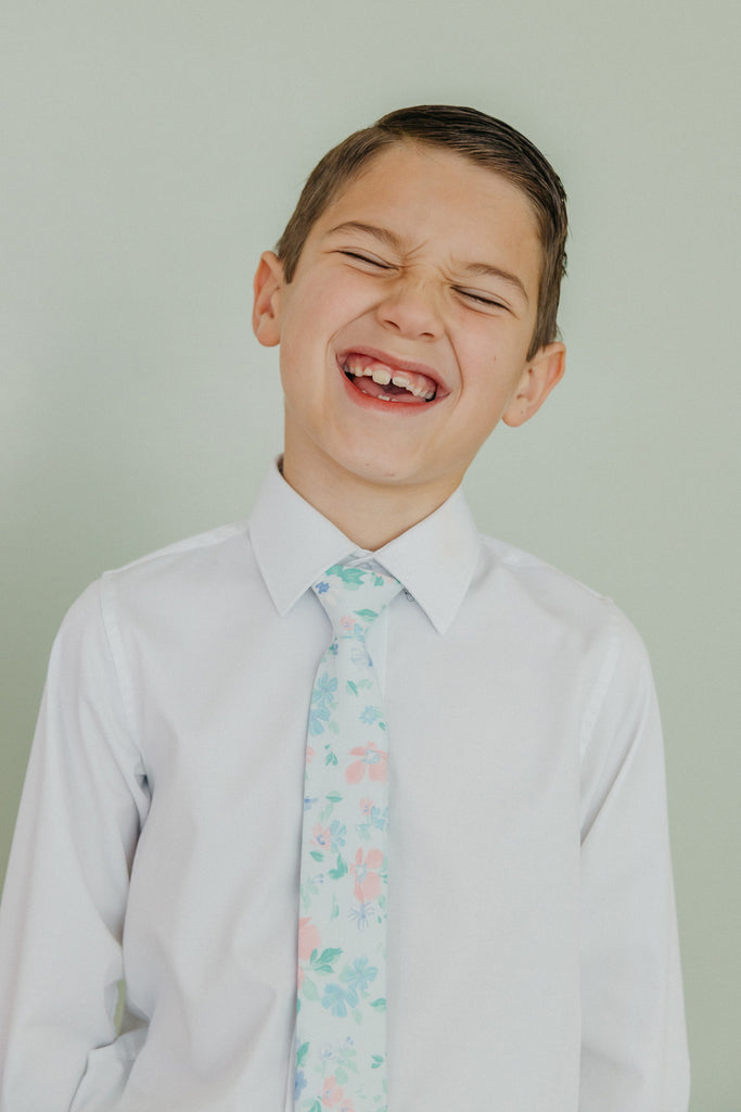 Blue Freesia Boys Tie
