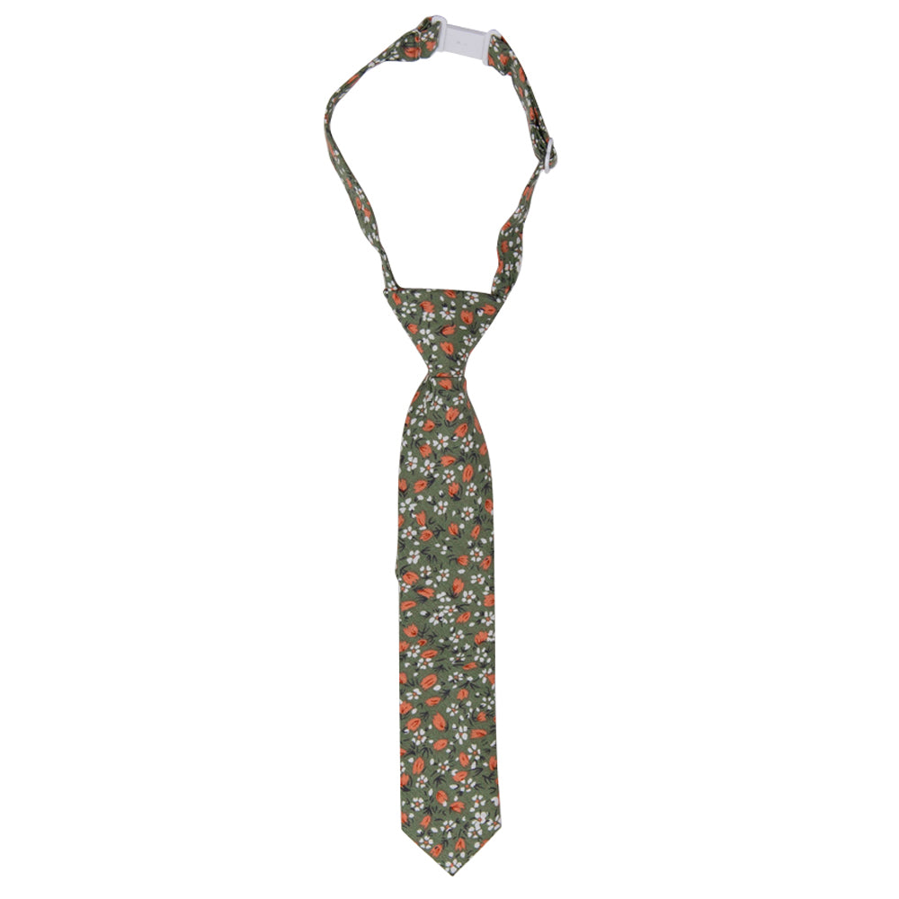 DAZI Calla Lily Boy Tie. Pre-Tied Necktie on adjustable neck strap with clasp.