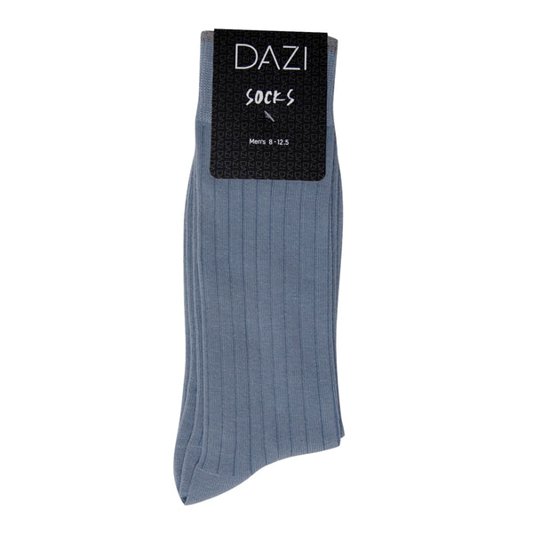 Dusty Ribbed Dress Socks, Dusty Grey Charcoal Black, Premium Cotton Blend, Durable and Comfortable for Men Formal Wear by DAZI