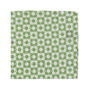 Groovy Pocket Square. Light cream and sage green circle daisy flowers throughout.