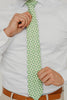 Groovy 3" Wide Standard Tie worn with a white shirt, brown belt and tan suit pants.