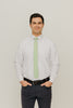 Groovy 2.5" Wide Skinny Tie worn with a white shirt, black belt and black suit pants.