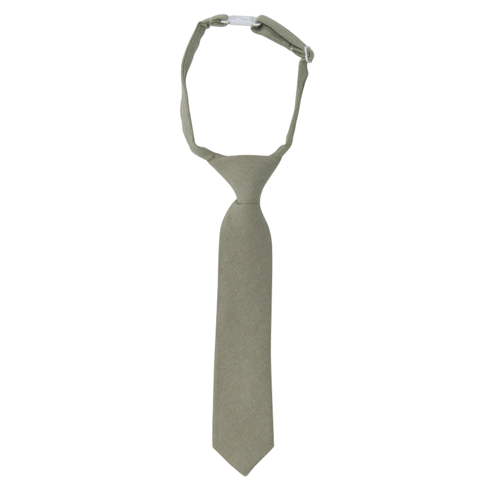 DAZI Light Sage Boys Tie. Pre-Tied Necktie on adjustable neck strap with clasp.