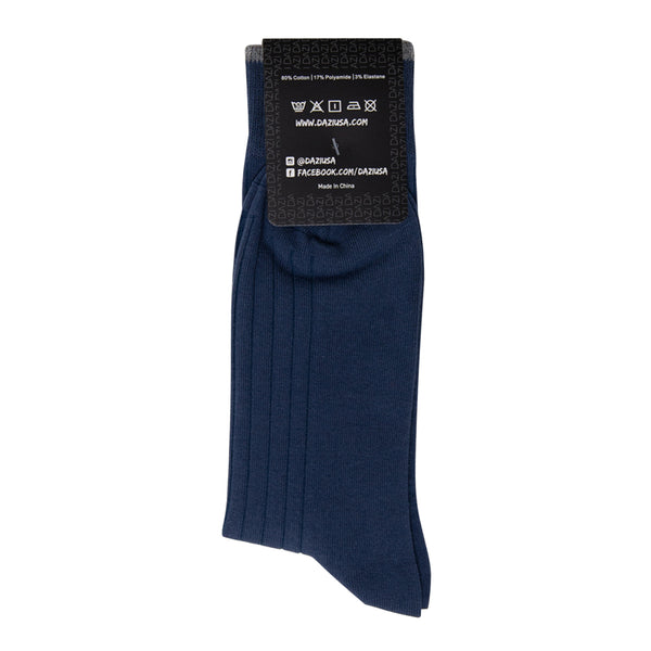 Navy Ribbed Dress Socks