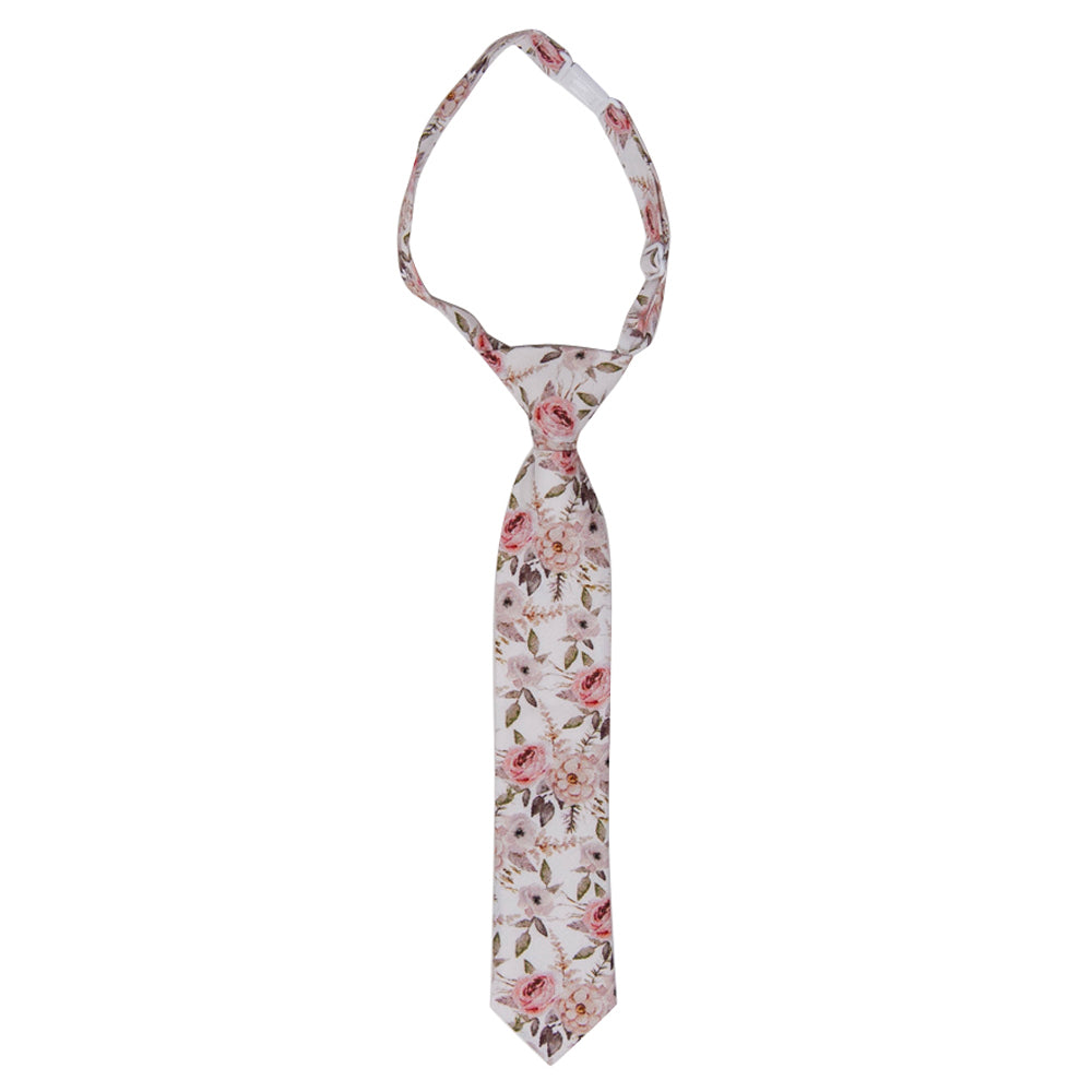 DAZI Quicksand Roses Boy Tie. Pre-Tied Necktie on adjustable neck strap with clasp.