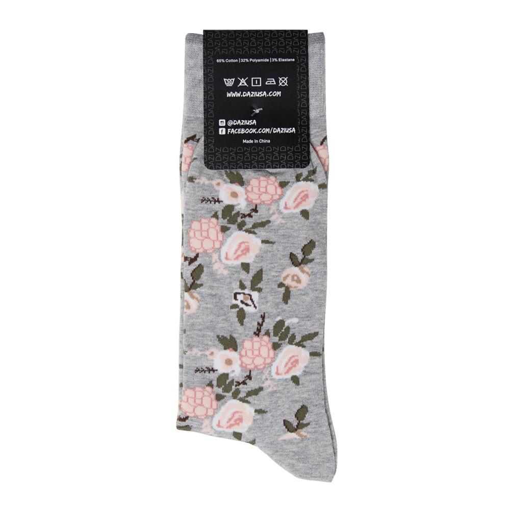 DAZI Dress Socks - Quicksand Roses Floral Dress Socks