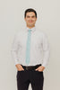 Riptide 2.5" Wide Skinny Tie worn with a white shirt, black belt and black suit pants.