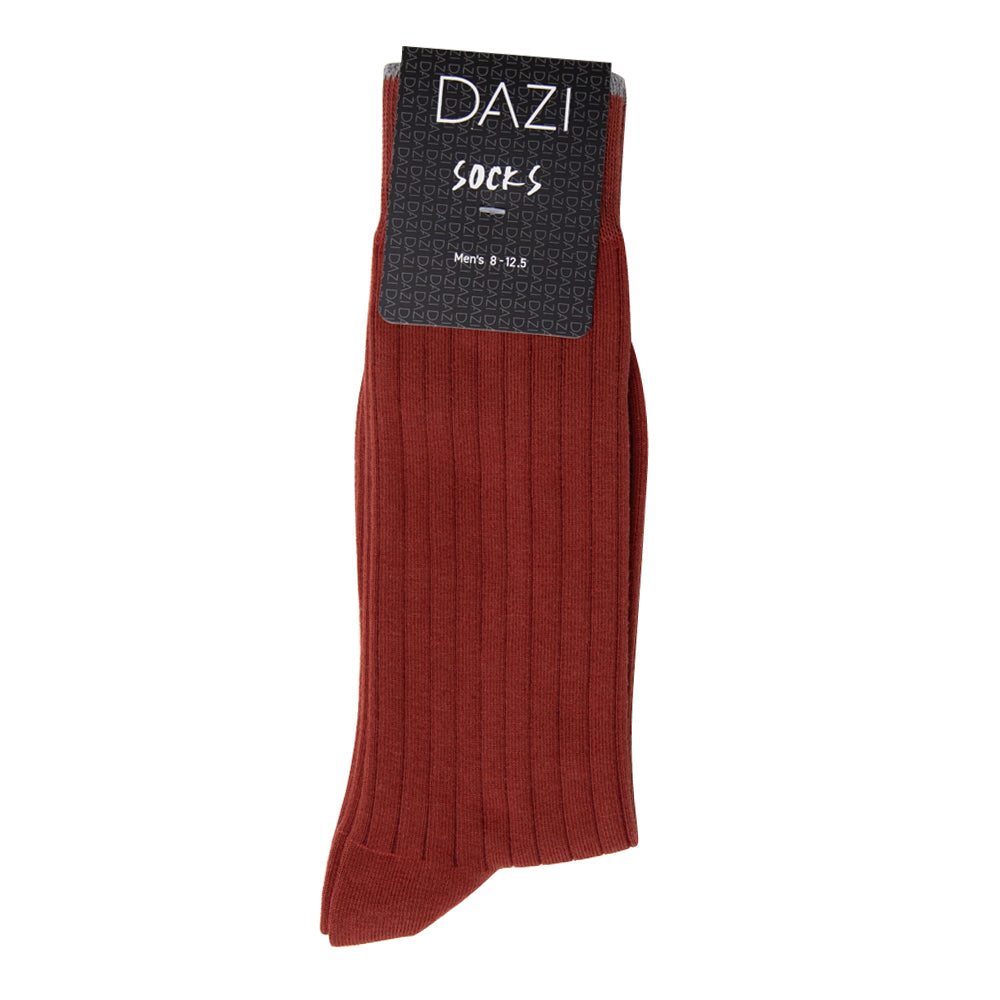 mens red dress socks Rust Ribbed Dress Socks