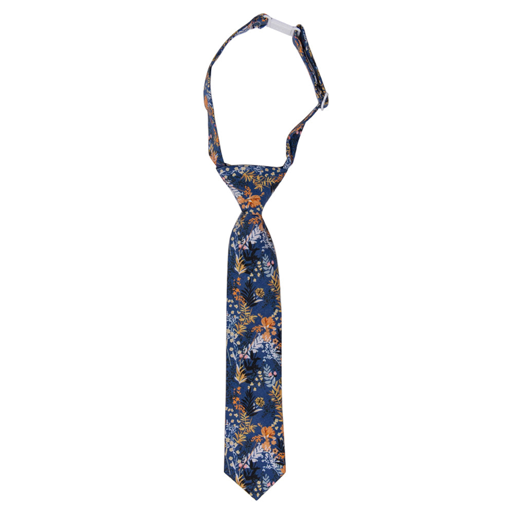 DAZI Tiger Lily Boy Tie. Pre-Tied Necktie on adjustable neck strap with clasp.