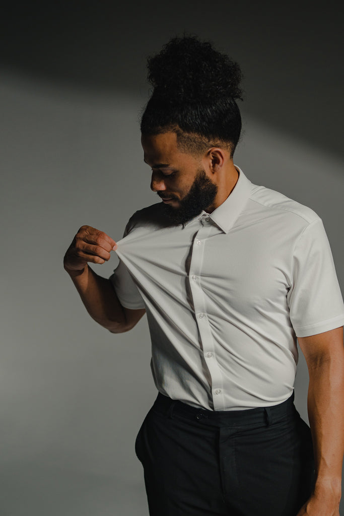 DAZI White Dress Shirt - Short Sleeve DAZI White Dress Shirt - Short Sleeve