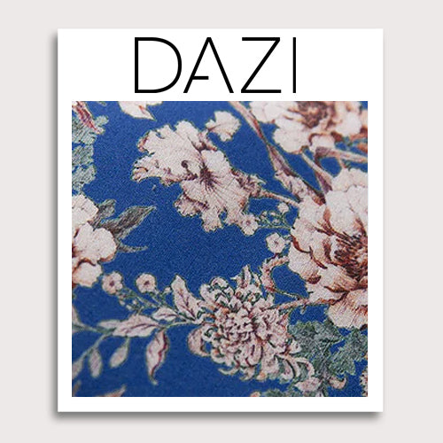 Frosted Rose Fabric Swatch Sample. 3" x 4" fabric sample on cardstock. Royal blue background with cream off white and maroon burgundy roses and sage green leaves. 