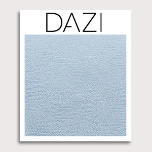 DAZI Ice Blue Fabric Swatch Sample. 3" x 4" fabric sample on cardstock.