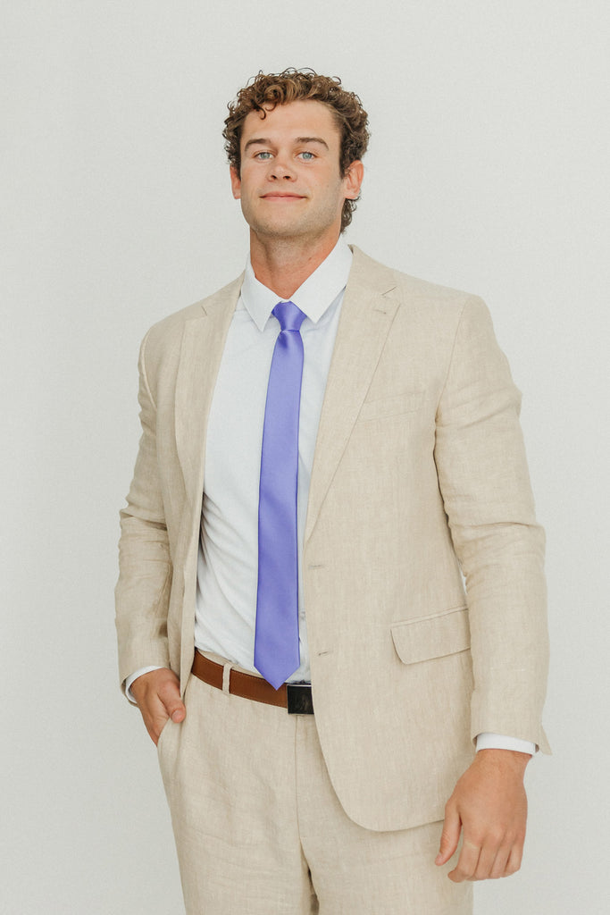 Solid Lavender Satin Tie