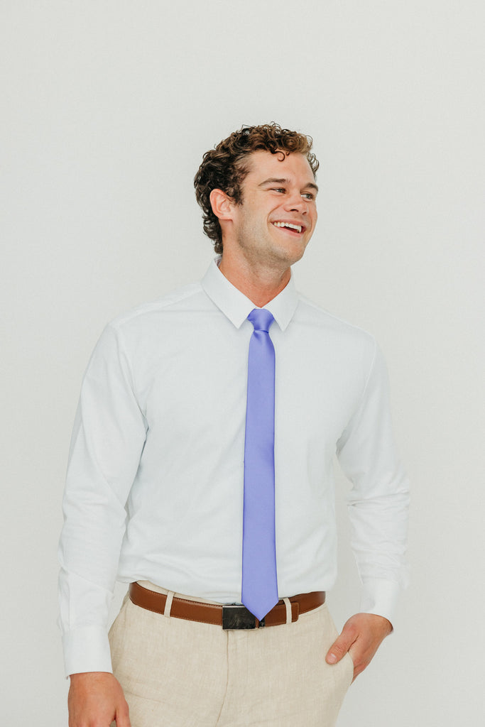 Solid Lavender Satin Tie