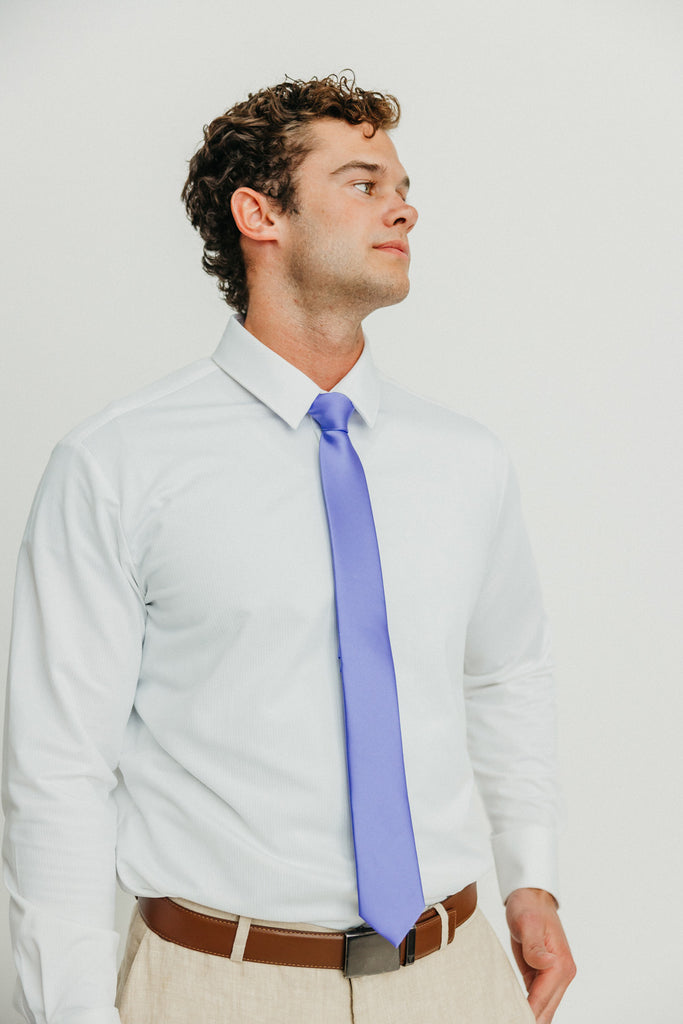 Solid Lavender Satin Tie