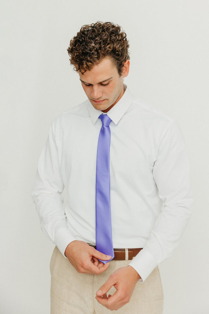 Solid Lavender Satin Tie