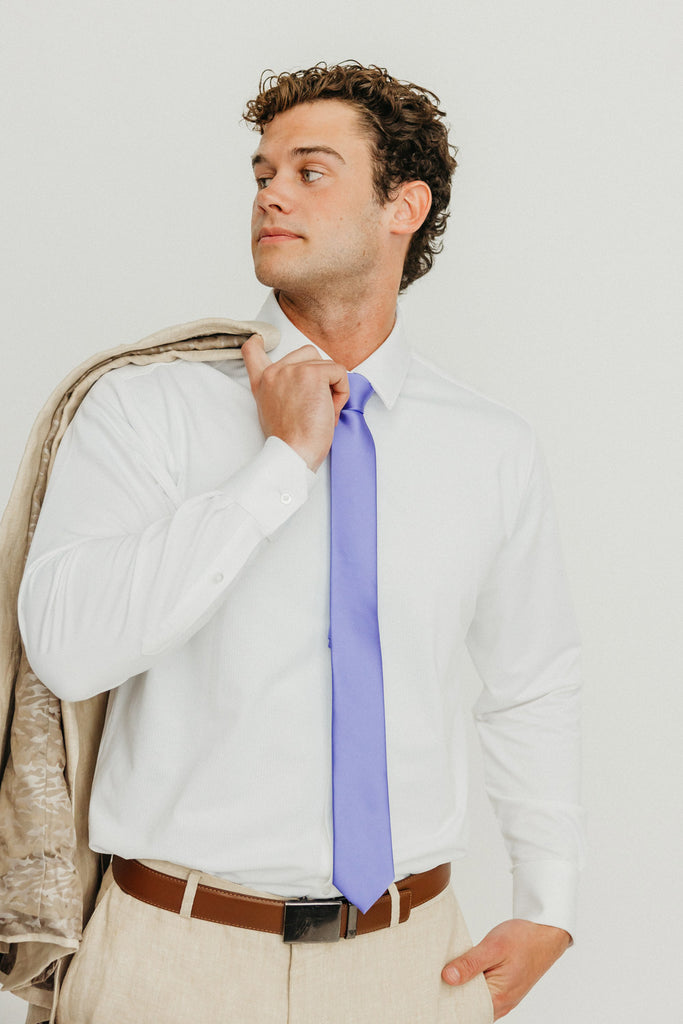 Solid Lavender Satin Tie