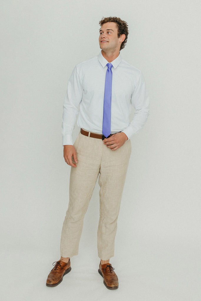 Solid Lavender Satin Tie