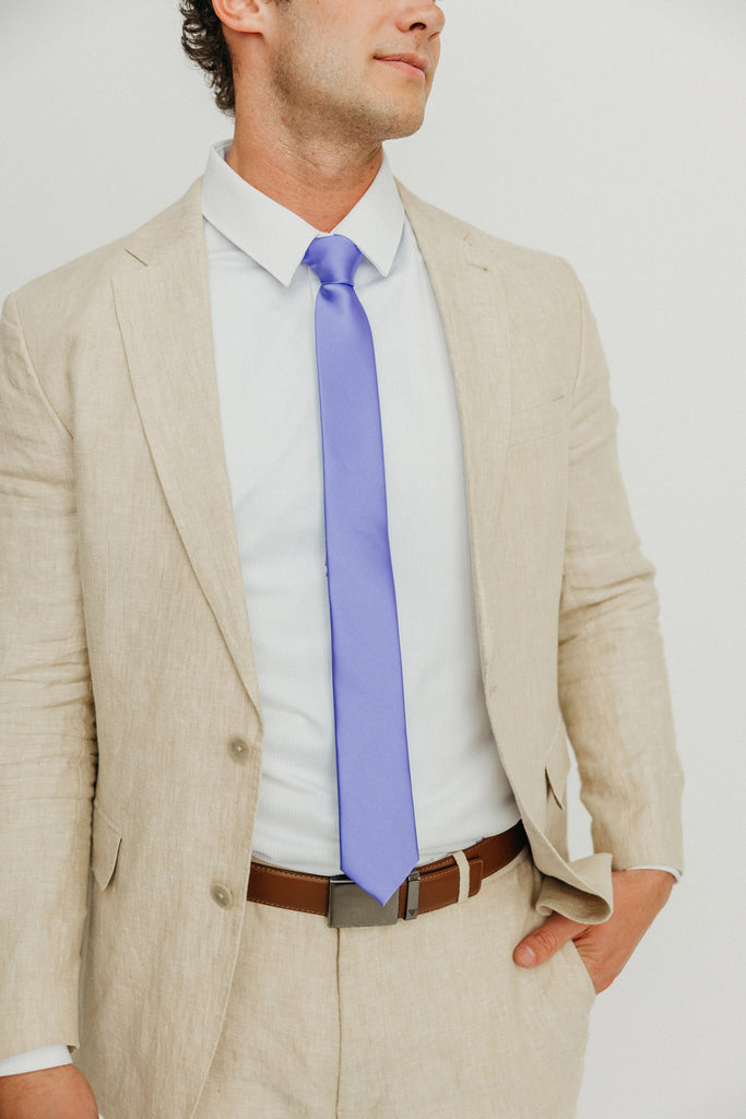 Solid Lavender Satin Tie