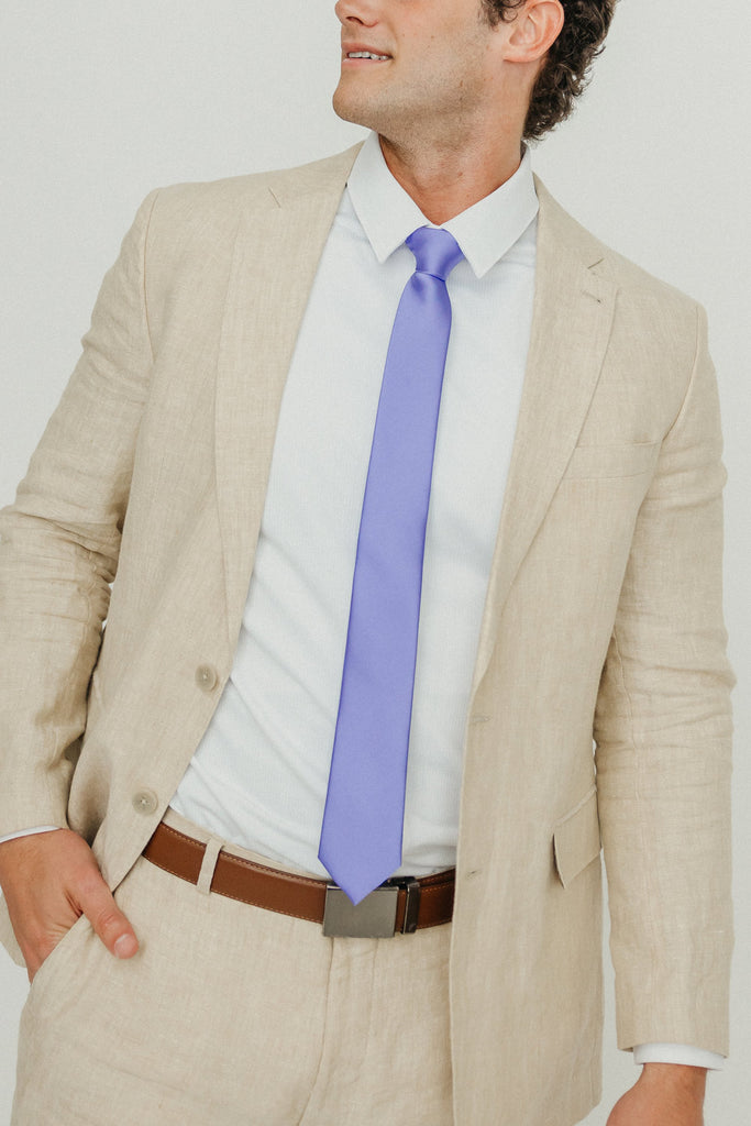 Solid Lavender Satin Tie