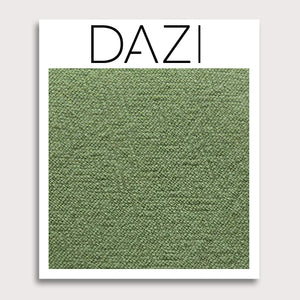 DAZI Moss Fabric Swatch Sample. 3" x 4" fabric sample on cardstock.