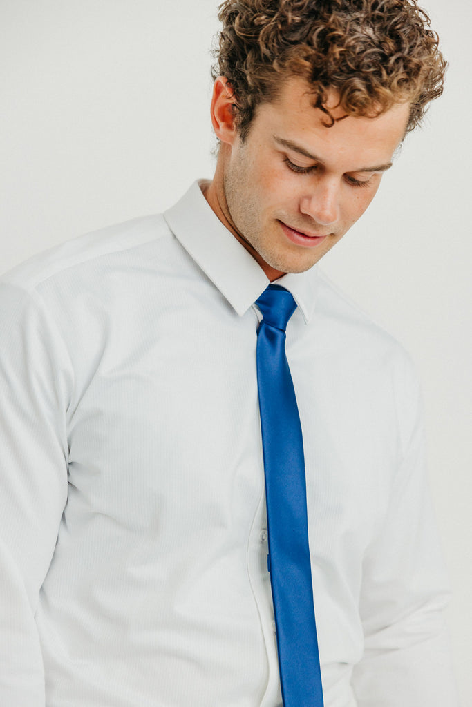 Solid Navy Satin Tie