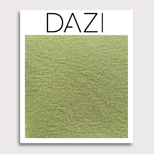 DAZI Pale Lime Fabric Swatch Sample. 3" x 4" fabric sample on cardstock.