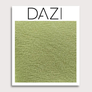 DAZI Pale Lime Fabric Swatch Sample. 3" x 4" fabric sample on cardstock.