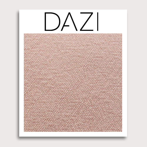 DAZI Pale Pink Fabric Swatch Sample. 3" x 4" fabric sample on cardstock.