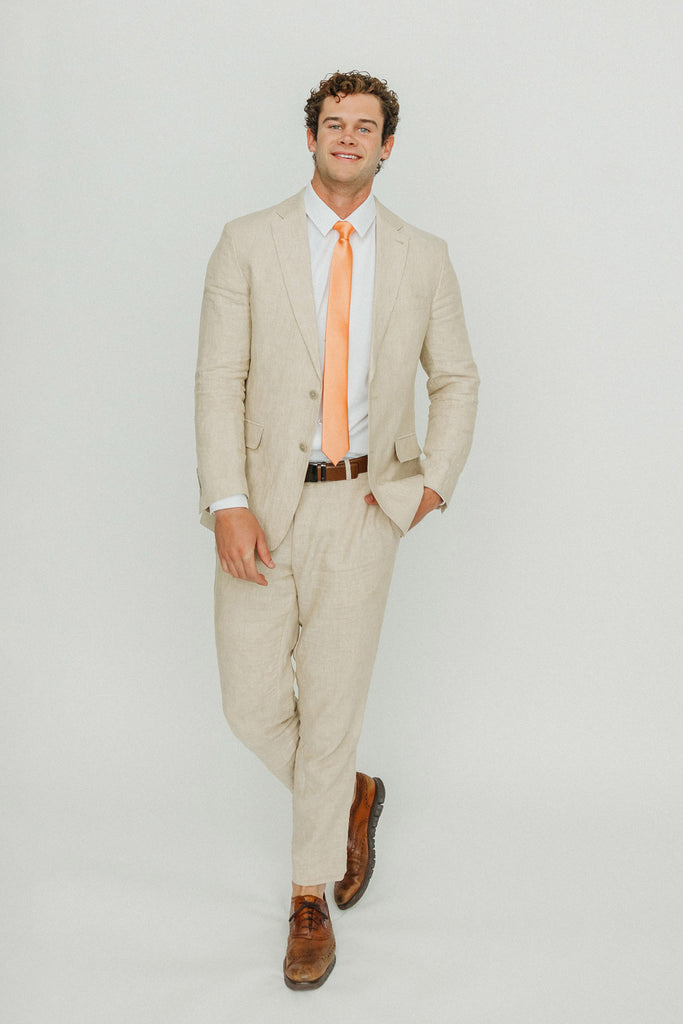 peach dress shirt and tie Karl Knox Boys' Peach Dress Shirt Peach Gold Tie Hanky Long Sleeves Sizes 4 or 6