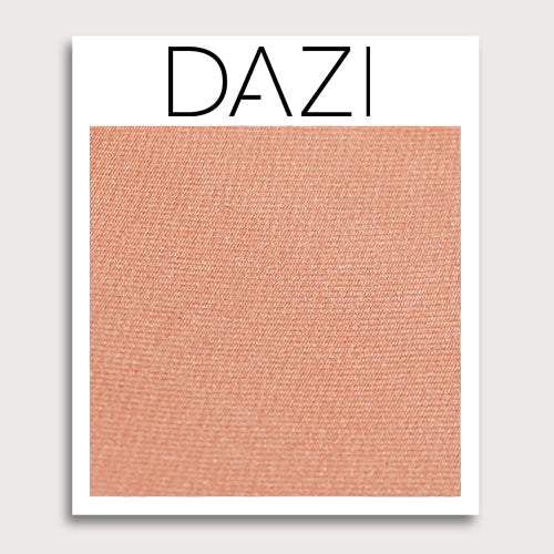 Solid Peach Satin Fabric Swatch Sample. 3" x 4" fabric sample on cardstock.