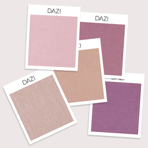 Fabric Swatch Bundle with Blush, Mauve, Pale Pink, Dusty Rose and Lilas.