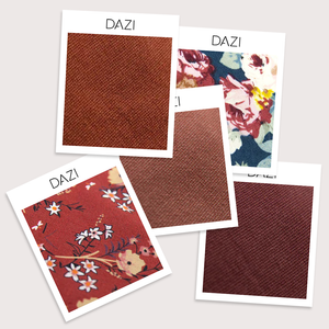 Fabric Swatch Bundle with Rust, Sedona, Mardi, Autumn and Merlot. 