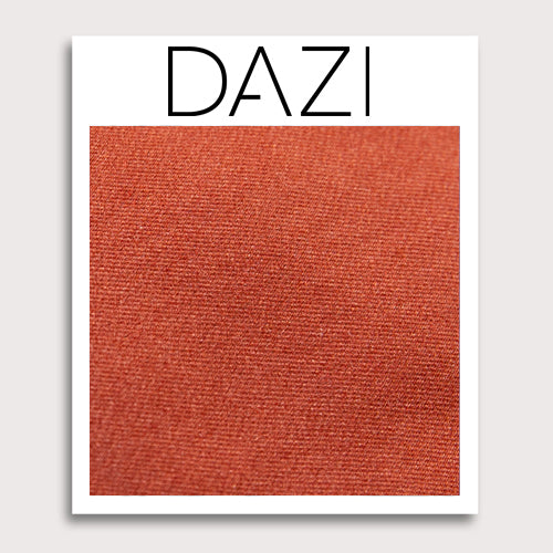 Solid Rust Satin Fabric Swatch Sample. 3" x 4" fabric sample on cardstock.