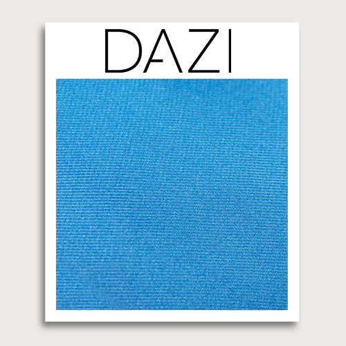 Solid Sky Blue Satin Fabric Swatch Sample. 3" x 4" fabric sample on cardstock.