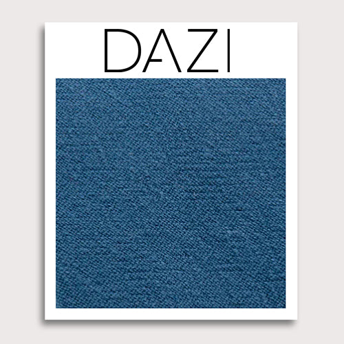 DAZI Slate Blue Fabric Swatch Sample. 3" x 4" fabric sample on cardstock.