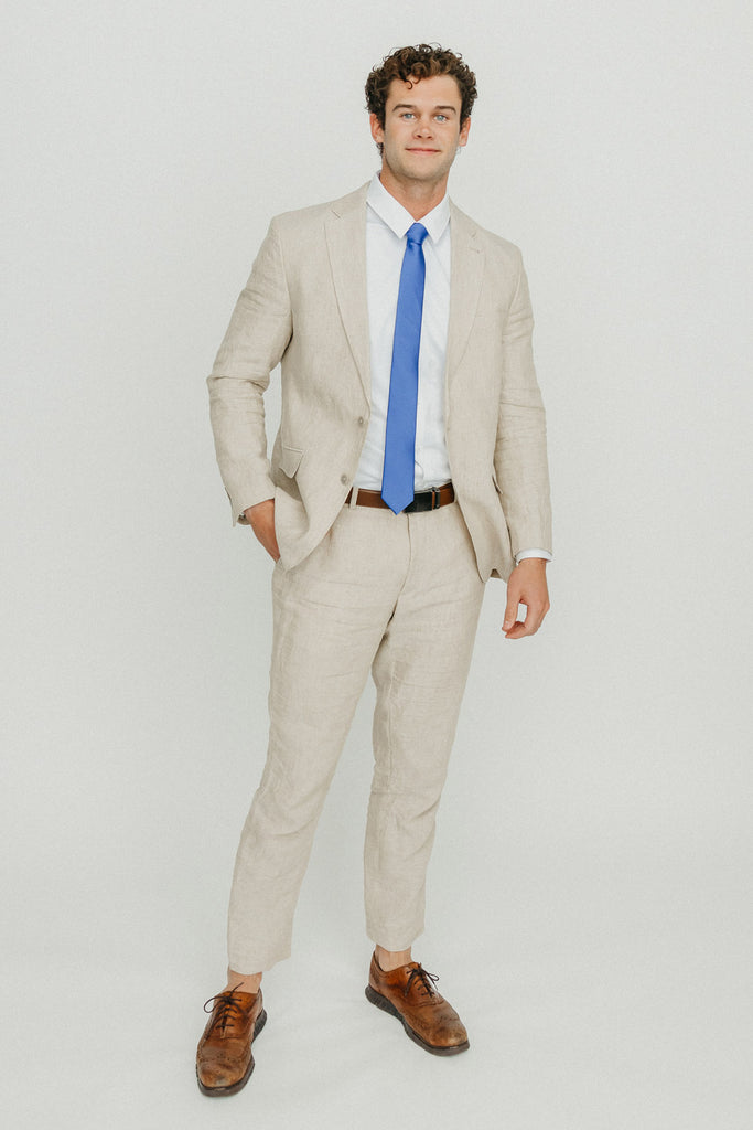 Solid Steel Blue Satin Tie